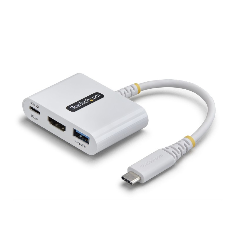 StarTech.com Dock Hub Multipuertos USB Tipo C a HDMI - Adaptador Multipuertos USB-C a HDMI - Carga de 140W - Hub Ladrón USB de