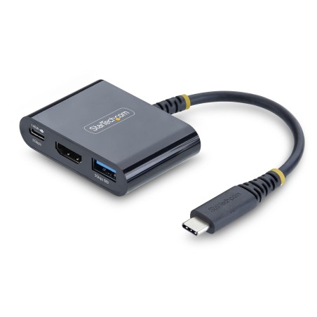 StarTech.com Dock Hub Multipuertos USB Tipo C a HDMI - Adaptador Multipuertos USB-C a HDMI - Carga de 140W - Hub Ladrón USB de