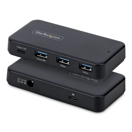 StarTech.com Hub 4 Porte USB-C e USB-A 5Gbps, Autoalimentato, Cavo Host 2-in-1 USB-C USB-A, 1x USB-C e 3x USB-A (1x BC 1.2),