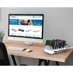 Manhattan 102766 Ladegerät für Mobilgeräte Handy, Smartphone, Tablets Weiß, Grau AC Schnellladung Drinnen