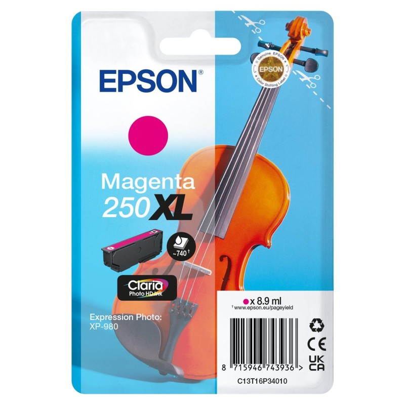 Epson 250XL Violin Claria Photo HD ink cartridge 1 pc(s) Original High (XL) Yield Magenta