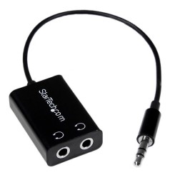 StarTech.com Adaptador Divisor Splitter de Auriculares Mini-Jack 3,5mm 3 pines Estéreo Macho a 2x Hembra