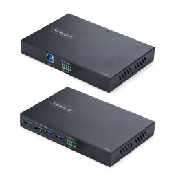 StarTech.com 4-Port USB 3.0 Extender über Ethernet bis zu 100m über Cat6a   Cat7   Cat8 RJ45 Kabel, Erweiterung für entfernte