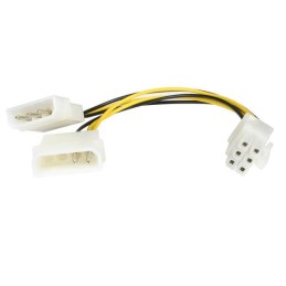 StarTech.com Cable de 15cm Adaptador de Alimentación de LP4 a PCI Express de 6 Pines para Tarjeta Gráfica