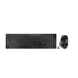 CHERRY DW 9500 SLIM Tastatur Maus enthalten Universal RF Wireless + Bluetooth AZERTY Belgisch Schwarz, Grau