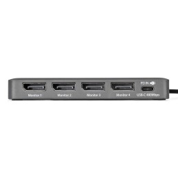 StarTech.com QUAD-USB-DP-ADAPT base para portátil y replicador de puertos Alámbrico USB 3.2 Gen 1 (3.1 Gen 1) Type-C Gris