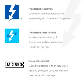 CLUB3D CSV-2562 laptop dock port replicator Wired Thunderbolt 5 Black