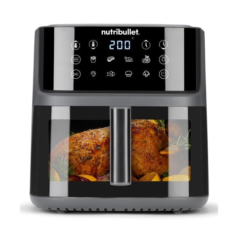 NutriBullet CrispLite Vision Single 8 L Stand-alone 2000 W Hot air fryer Black
