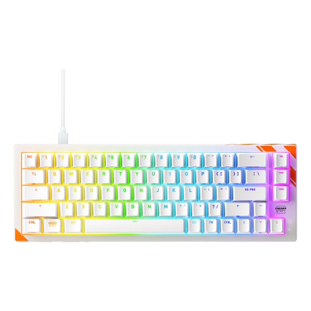 CHERRY K5 PRO TMR COMPACT teclado Juego USB QWERTY Inglés de EE. UU. Naranja, Blanco