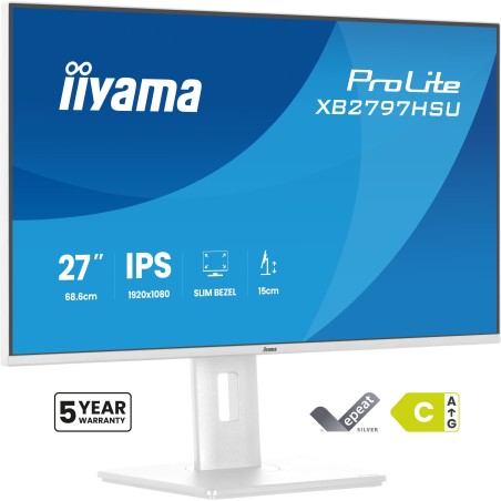 iiyama ProLite XB2797HSU-W1 computer monitor 27" 1920 x 1080 pixels Full HD LED White