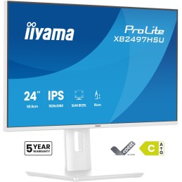 iiyama ProLite XB2497HSU-W1 Monitor PC 60,5 cm (23.8") 1920 x 1080 Pixel Full HD LED Bianco