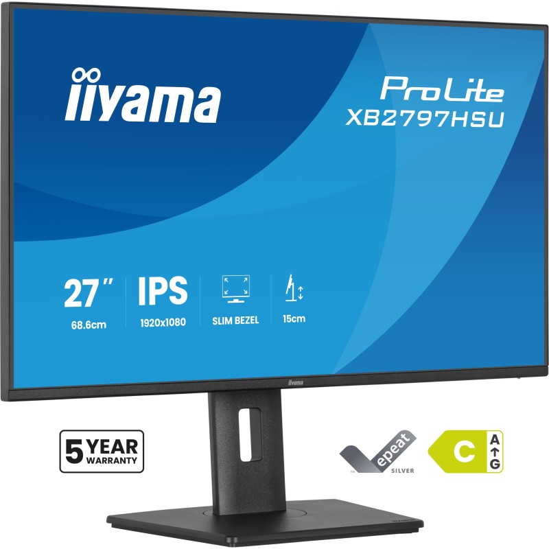 iiyama ProLite XB2797HSU-B1 Monitor PC 68,6 cm (27") 1920 x 1080 Pixel Full HD LED Nero