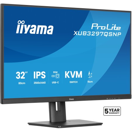 iiyama ProLite XUB3297QSNP-B1 computer monitor 32" 2560 x 1440 pixels Quad HD LED Black