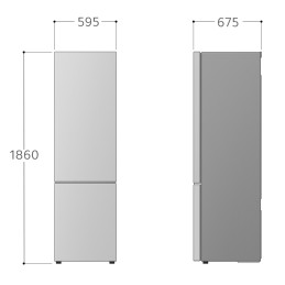 LG GBV3100APY Frigorifero combinato, Classe A, 344L, Door & Linear Cooling, Fresh Converter, Smart Diagnosis, Silver