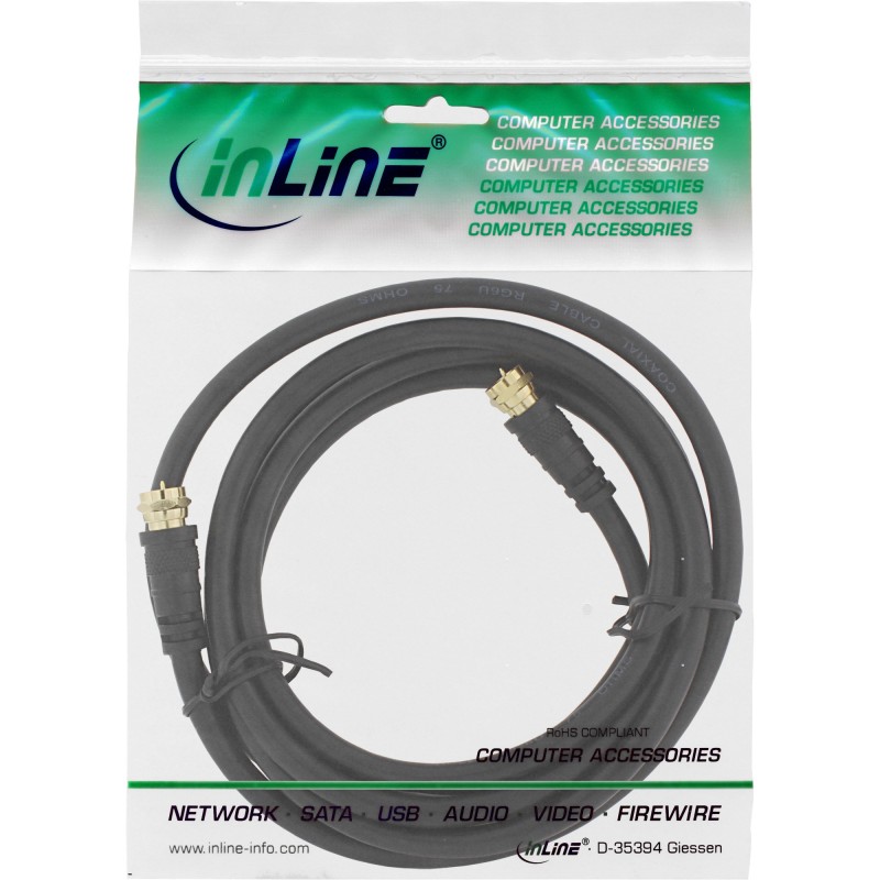 InLine 69303P cable coaxial 3 m Tipo F Negro