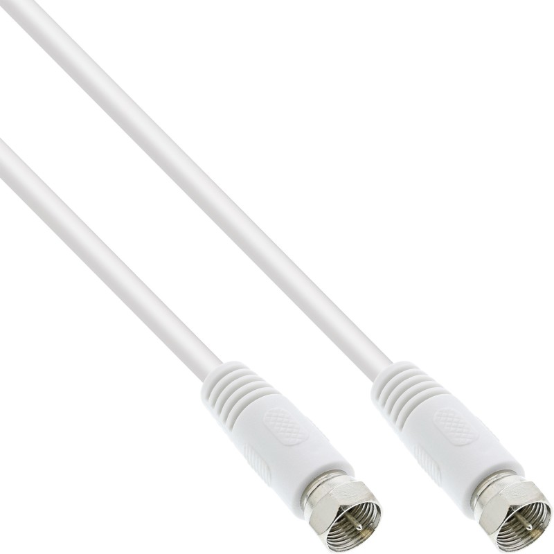 InLine Cavo antenna SAT, spinotti F, fattore di schermatura 75dB, bianco, 7m