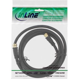InLine SAT-Anschlusskabel, 2x geschirmt, 2x F-Stecker, 85dB, schwarz, 10m