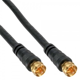 InLine Cavo Antenna SAT, 2x schermato, 2x connettori F, 85dB, nero, 15m