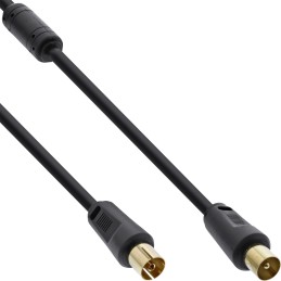 InLine Cavo antenna, 2x M schermato, con filtro, 85dB, nero, 2m