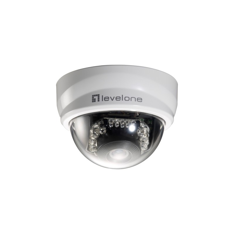 LevelOne Cámara de red domo fijas, 2-Megapixel, 802.3af PoE, día noche, indicadores LED IR