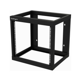 StarTech.com Rack Réseau Mural 9U à 2 Montants, Rack Serveur 19" à Cadre Ouvert, Profondeur 18", Rack de Données Mural pour IT