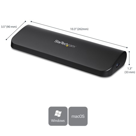 StarTech.com USB3SDOCKHDV laptop dock port replicator Wired USB 3.2 Gen 1 (3.1 Gen 1) Type-B Black