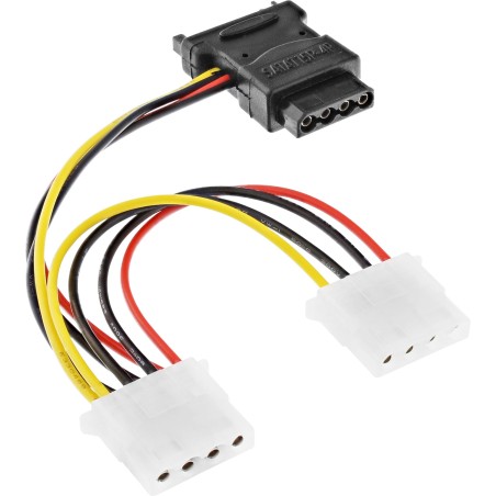InLine SATA Stromadapterkabel, SATA Buchse an 3x 13,34cm (5,25") Stecker, 0,15m