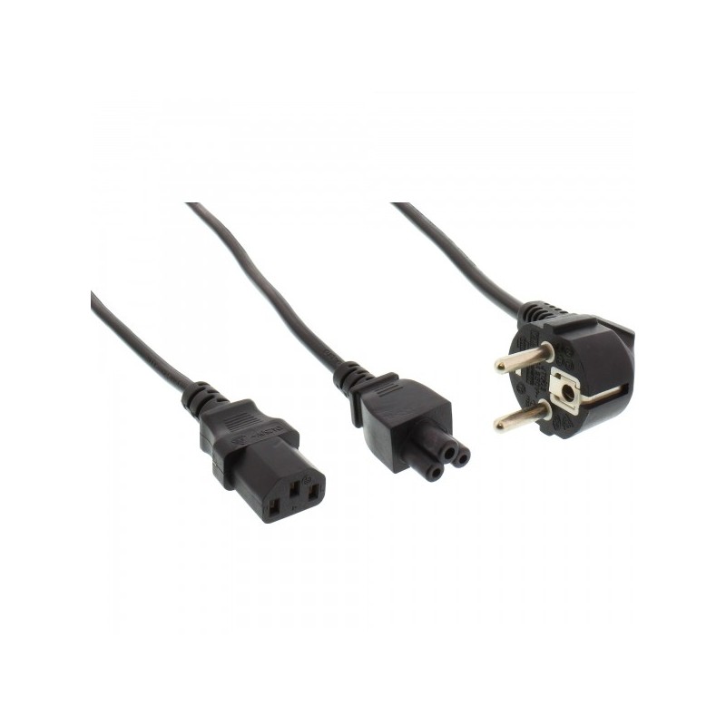 InLine Cavo alimentaz.Y Shu.cko 90°, 1x presa C13 1x presa C5, nero, 2m