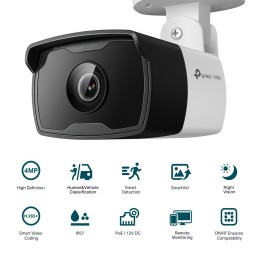 TP-Link VIGI C340I 4MM cámara de vigilancia Bala (forma) Cámara de seguridad IP Exterior 2560 x 1440 Pixeles Techo Pared Poste