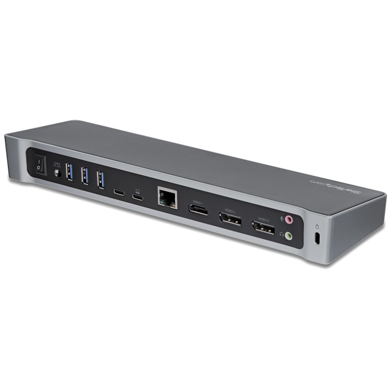 StarTech.com 4K USB-C Dock, Dreifach UHD 4K Monitor Dockingstation, Mac & Windows, USB-C zu HDMI & DisplayPort, 100W Power
