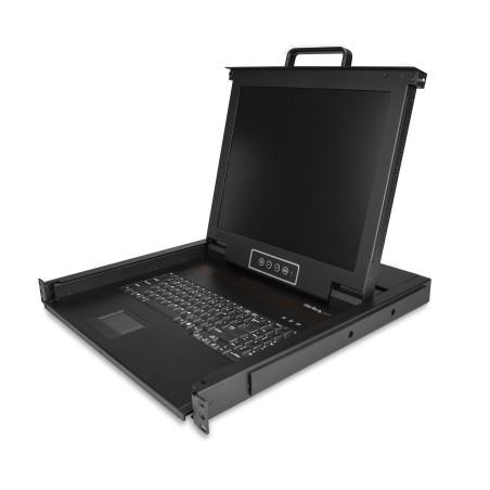 StarTech.com Rack KVM Konsole - US Tastatur(QWERTY), Ein Port VGA KVM mit 17" LCD Monitor - 1HE LCD KVM Konsolenschublade mit
