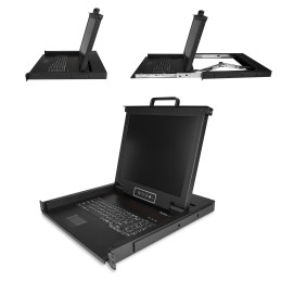 StarTech.com Rack KVM Konsole - US Tastatur(QWERTY), Ein Port VGA KVM mit 17" LCD Monitor - 1HE LCD KVM Konsolenschublade mit