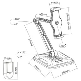 InLine 23154A support Support passif Tablette   UMPC Noir