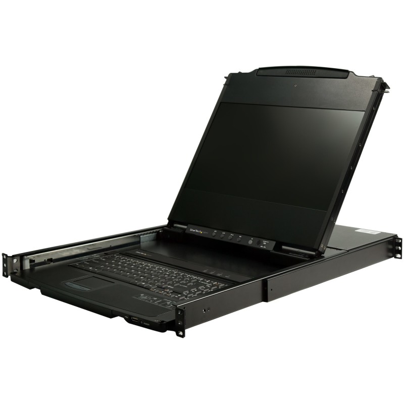 StarTech.com Console KVM à Montage en Rack à Deux Rails HD 1080p - Switch Console KVM HD VGA à Port Unique - Écran LCD à