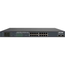 InLine PoE++ Gigabit Netzwerk Switch 16 Port, 1Gb s, 2xSFP,19"1HE(inkl. Winkel)