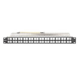 Intellinet Panneau de brassage aveugle blindé 48 ports, 1U, panneau Keystone 19" non équipé pour installations haute densité,