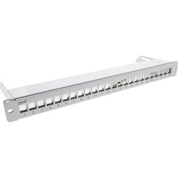 InLine Patch panel a 24 vie, Keystone blank panel con estrazione, 19" 1U grigio