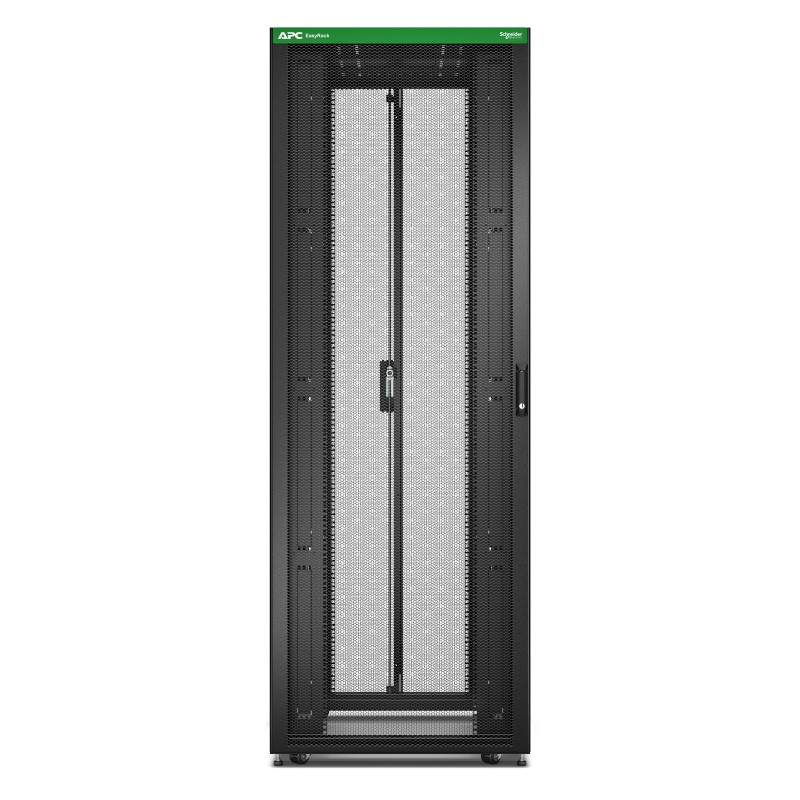 APC Easy Rack 800mm 48HE 1200mm mit Dach, Seitenwand, Rollen, Füßen und 4 Halterungen, ohne Boden, schwarz