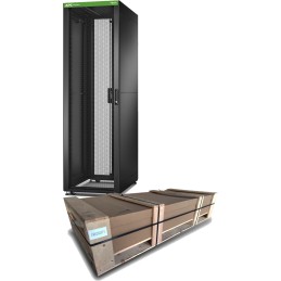 APC Easy Rack Flatpack, 600mm 42HE 1000mm, mit Dach, Seitenwand, Rollen, Füße, 4 Halterungen, ohne Boden, schwarz