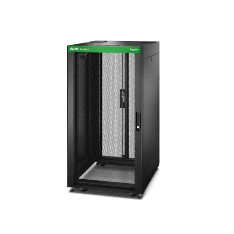 APC Easy Rack, 24 HE, Schwarz, mit Dach, Rollen, Füßen, 4 Halterungen und Seitenwänden, ohne Boden, 1198 H x 600 B x 800 T mm