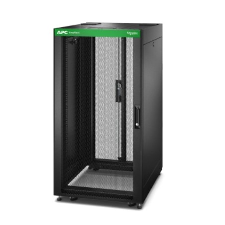 APC Easy Rack, 24 HE, Schwarz, mit Dach, Rollen, Füßen, 4 Halterungen und Seitenwänden, ohne Boden, 1198 H x 600 B x 800 T mm