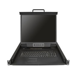StarTech.com 16 Port Rack KVM Konsole mit 1,8 m Kabeln - US Tastatur(QWERTY), Integrierter KVM Switch mit 19" LCD Monitor - 1HE
