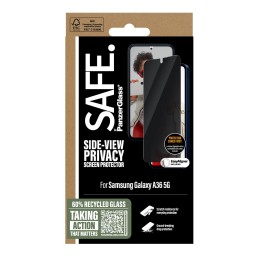 PanzerGlass SAFE. by ® 2-Way Privacy Screen Protector Samsung Galaxy A36 5G | Ultra-Wide Fit w. EasyAligner Clear screen