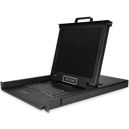 StarTech.com Consola KVM de 8 Puertos para Montaje en Rack con Cables de 1,8m - Teclado QWERTY - Conmutador KVM integrado con