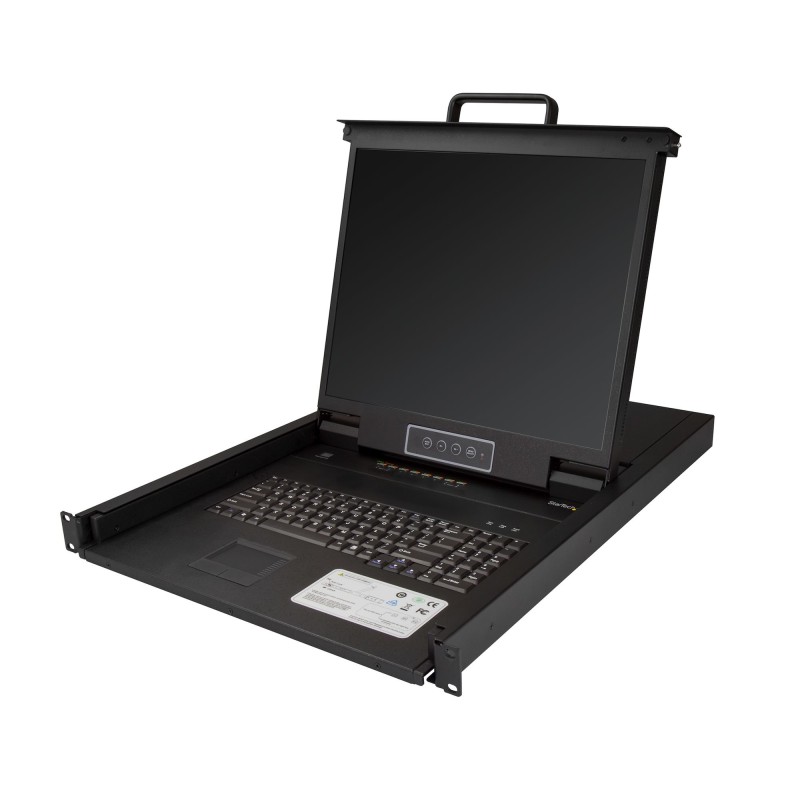 StarTech.com 8 Port Rack KVM Konsole mit 1,8 m Kabeln - US Tastatur(QWERTY), Integrierter KVM Switch mit 19" LCD Monitor - 1HE