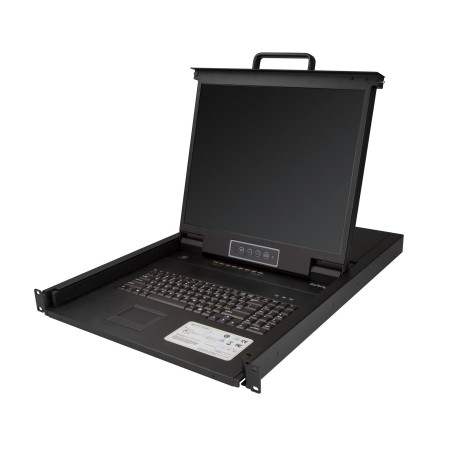 StarTech.com 8 Port Rack KVM Konsole mit 1,8 m Kabeln - US Tastatur(QWERTY), Integrierter KVM Switch mit 19" LCD Monitor - 1HE