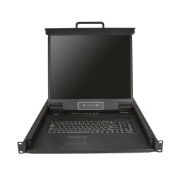 StarTech.com 8 Port Rack KVM Konsole mit 1,8 m Kabeln - US Tastatur(QWERTY), Integrierter KVM Switch mit 19" LCD Monitor - 1HE