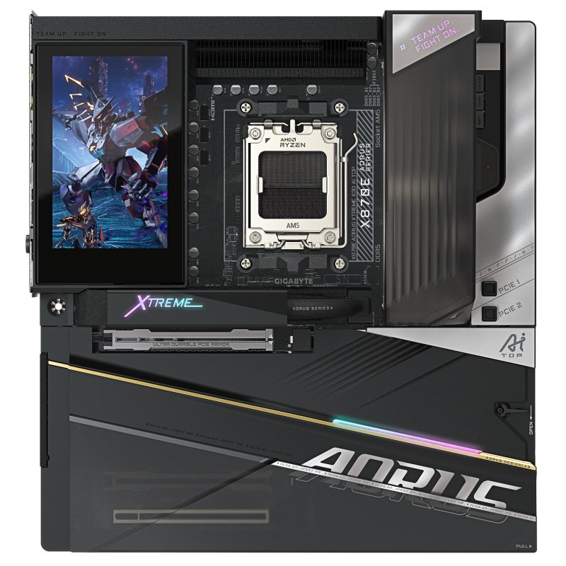 GIGABYTE X870E AORUS XTREME X3D AI TOP Placa Base - Compatible con procesadores AMD Ryzen serie 9000, VRM de 24+2+2 fases,