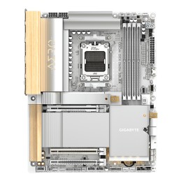GIGABYTE X870E AERO X3D WOOD Placa Base - Compatible con procesadores AMD Ryzen 9000, VRM digital de 16+2+2 fases, hasta 9000Hz