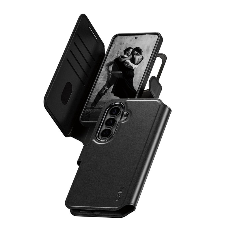 PanzerGlass CARE™ by ® Tango 2-in-1 Wallet Case w. Qi Samsung Galaxy S26 mobile phone case Cover Transparent